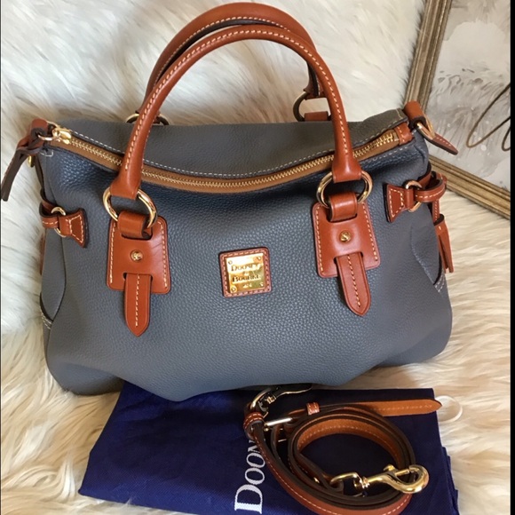 Dooney & Bourke Stanwich Satchel in Slate pebble leather - Picture 10 of 16
